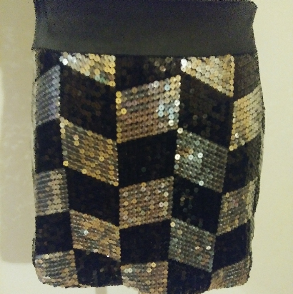 Womens Sequined Mini Skirt